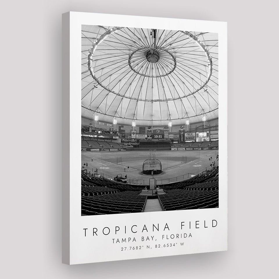 Tropicana Field Tampa Bay Rays Baseball Lovers Black And White Art Canvas Prints Wall Art Home Decor
