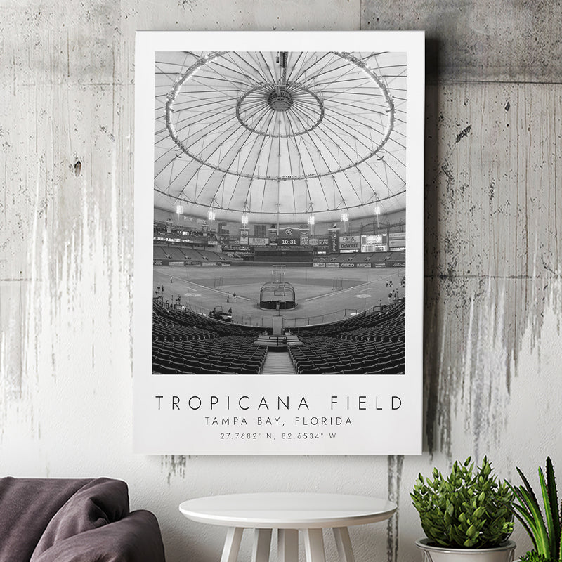 Tropicana Field Tampa Bay Rays Baseball Lovers Black And White Art Canvas Prints Wall Art Home Decor