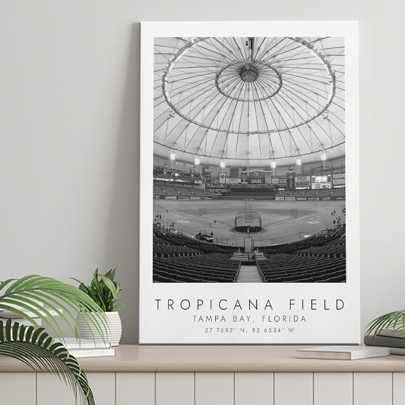 Tropicana Field Tampa Bay Rays Baseball Lovers Black And White Art Canvas Prints Wall Art Home Decor