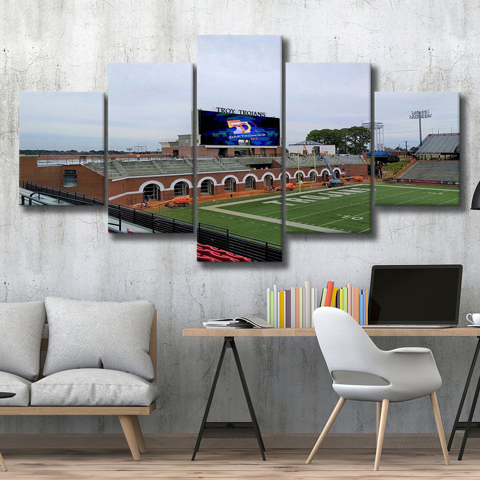 Troy Veterans Wall Art Memorial Stadium Canvas Prints American,Multi Panels,Sport Stadium Art Prints, Fan Gift