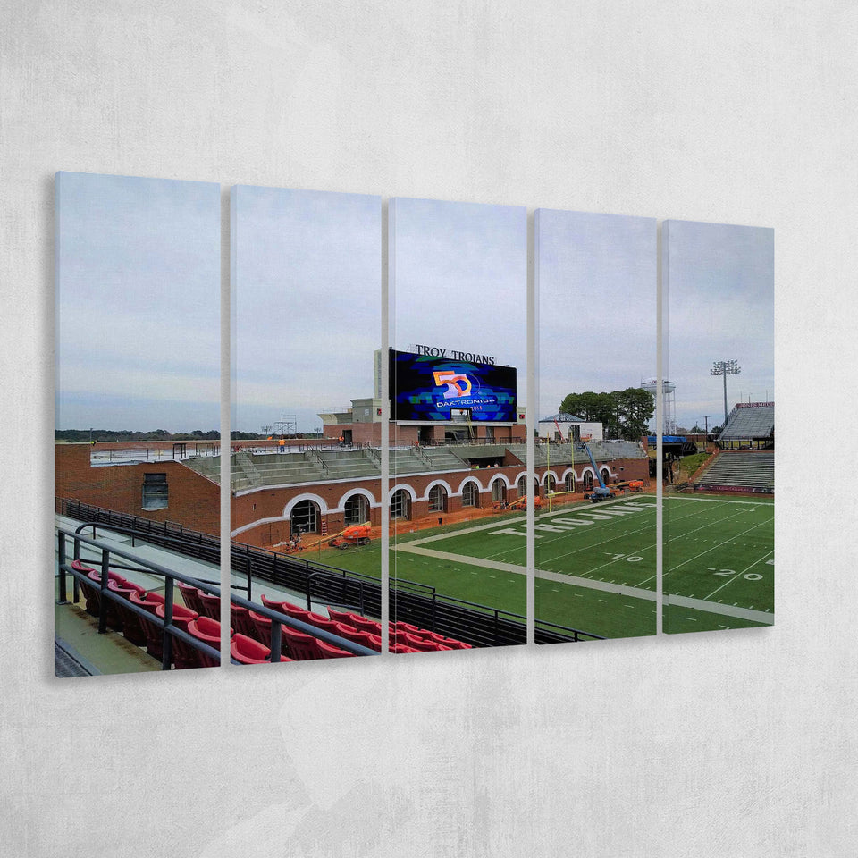 Troy Veterans Wall Art Memorial Stadium Canvas Prints American,Multi Panels B,Sport Stadium Art Prints, Fan Gift