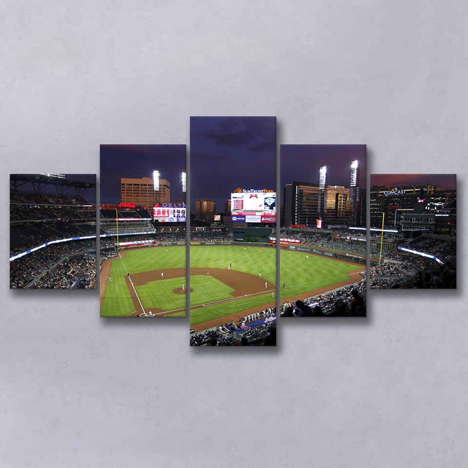 Truist Ball Park in Georgia, Stadium Canvas, Sport Art, Large Canvas, Multi Panels, Canvas Prints Wall Art Decor