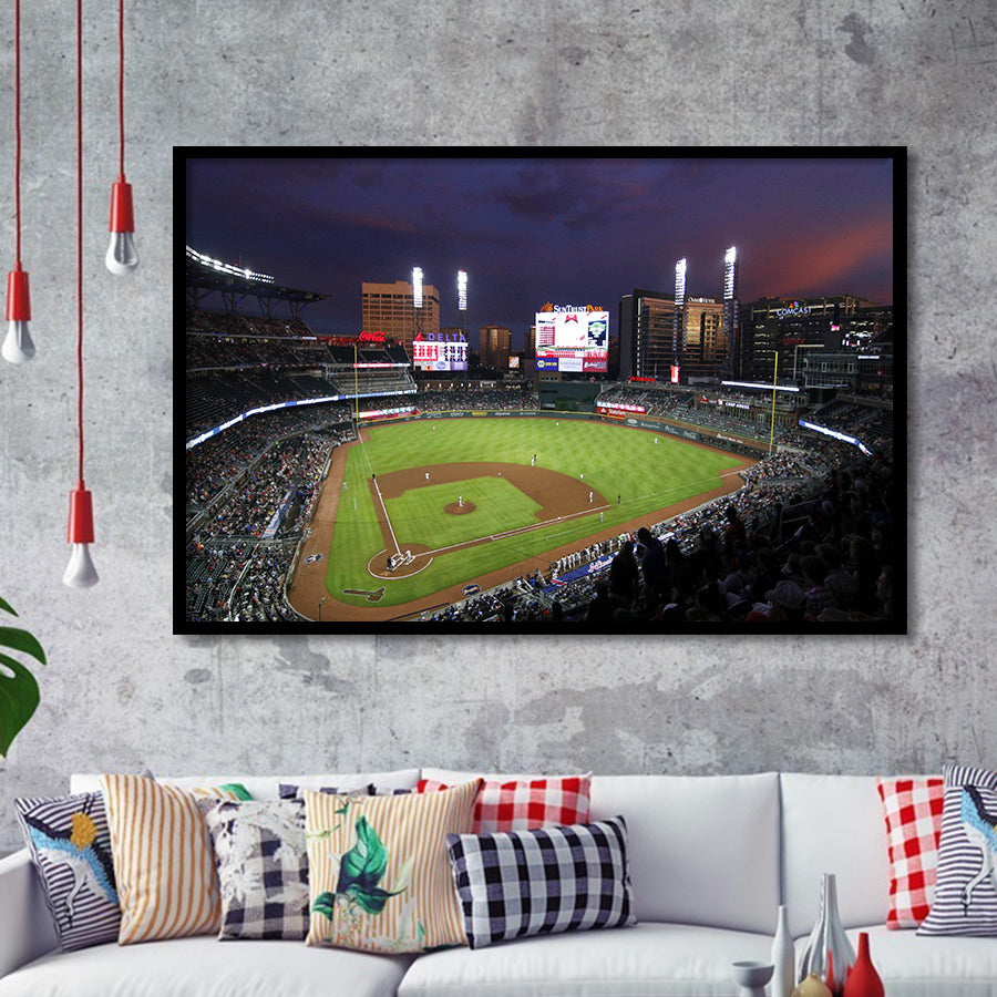Truist Ball Park in Georgia, Stadium Canvas, Sport Art, Gift for him, Framed Art Prints Wall Art Decor, Framed Picture