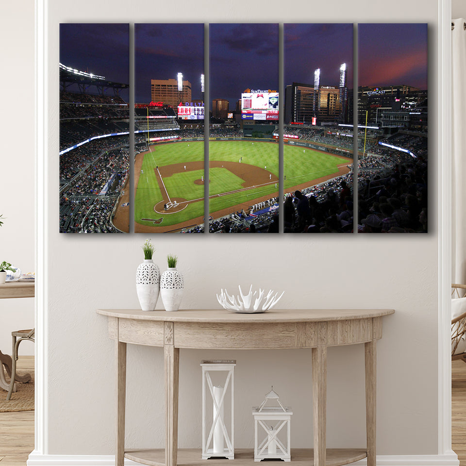 Truist Ball Park in Georgia, Stadium Canvas, Sport Art, Gift for him, Multi Panels B, Canvas Prints Wall Art Decor