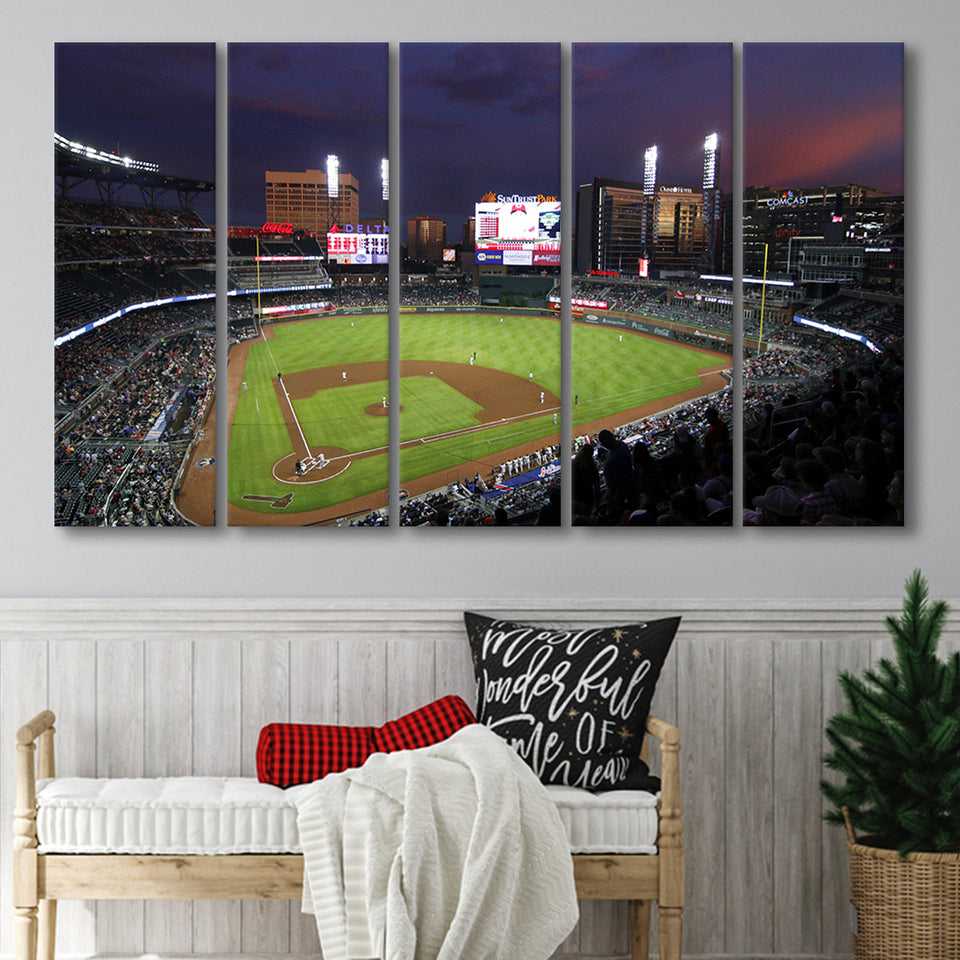 Truist Ball Park in Georgia, Stadium Canvas, Sport Art, Gift for him, Multi Panels B, Canvas Prints Wall Art Decor