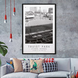 Truist Park Atlanta Braves Baseball Lovers Black And White Art Framed Art Prints Wall Art Decor, Framed Picture