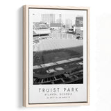 Truist Park Atlanta Braves Baseball Lovers Black And White Art Framed Canvas Prints Wall Art Home Decor, Floating Frame