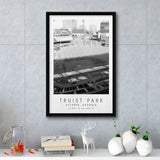 Truist Park Atlanta Braves Baseball Lovers Black And White Art Framed Canvas Prints Wall Art Home Decor, Floating Frame