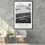 Truist Park Atlanta Braves Baseball Lovers Black And White Art Framed Canvas Prints Wall Art Home Decor, Floating Frame