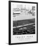 Truist Park Atlanta Braves Baseball Lovers Black And White Art Framed Art Prints Wall Art Decor, Framed Picture