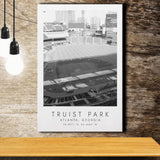Truist Park Atlanta Braves Baseball Lovers Black And White Art Canvas Prints Wall Art Home Decor