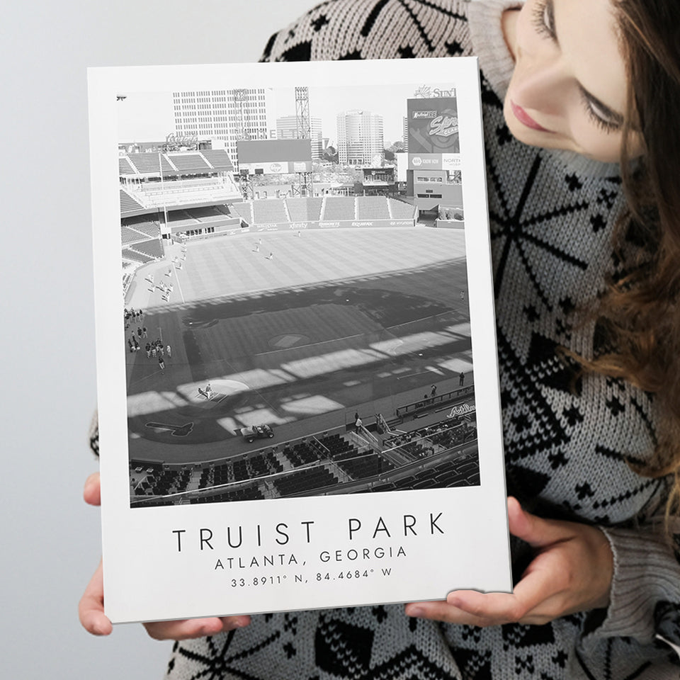 Truist Park Atlanta Braves Baseball Lovers Black And White Art Canvas Prints Wall Art Home Decor