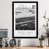 Truist Park Atlanta Braves Baseball Lovers Black And White Art Framed Art Prints Wall Art Decor, Framed Picture