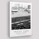 Truist Park Atlanta Braves Baseball Lovers Black And White Art Canvas Prints Wall Art Home Decor