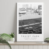 Truist Park Atlanta Braves Baseball Lovers Black And White Art Canvas Prints Wall Art Home Decor