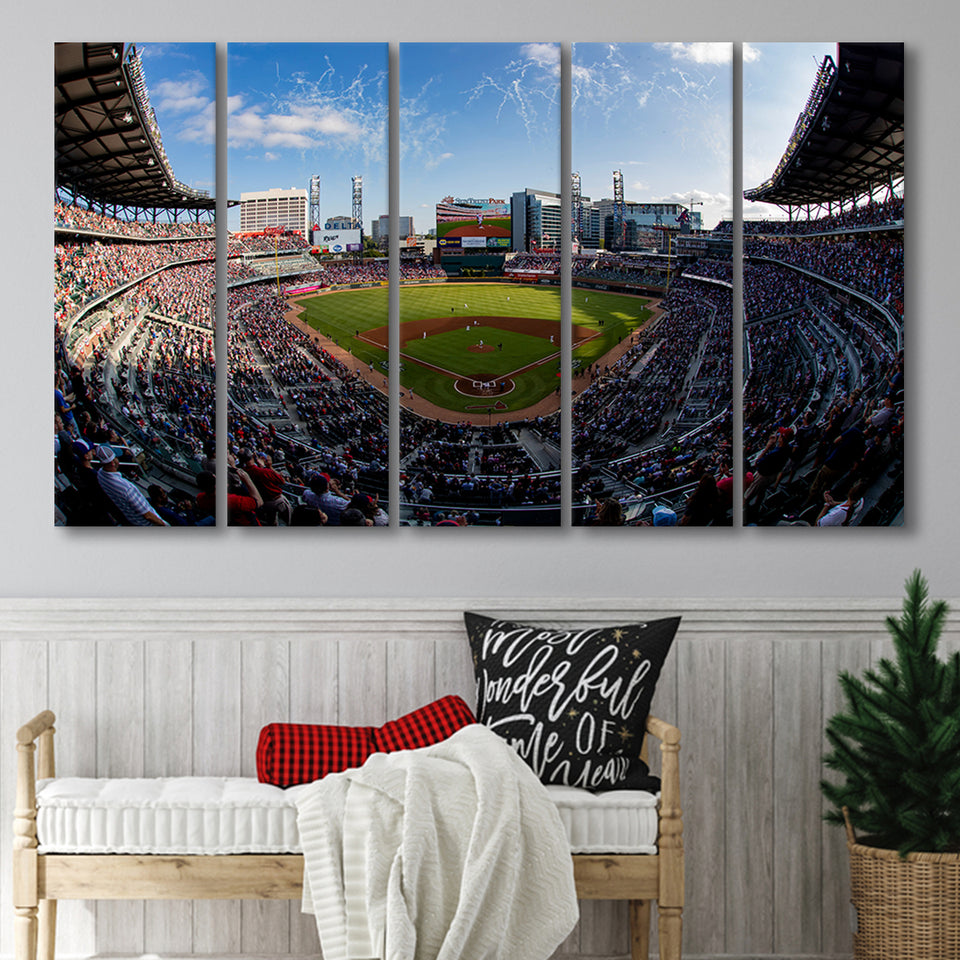 Truist Park Stadium, Stadium Canvas, Sport Art, Gift for him, Multi Panels B, Canvas Prints Wall Art Decor