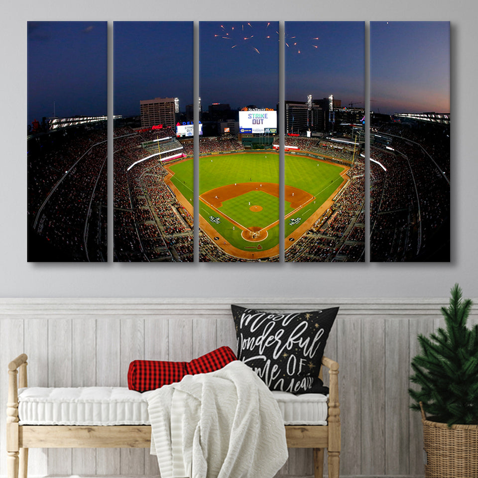 Truist Park in Georgia, Stadium Canvas, Sport Art, Gift for him, Multi Panels B, Canvas Prints Wall Art Decor