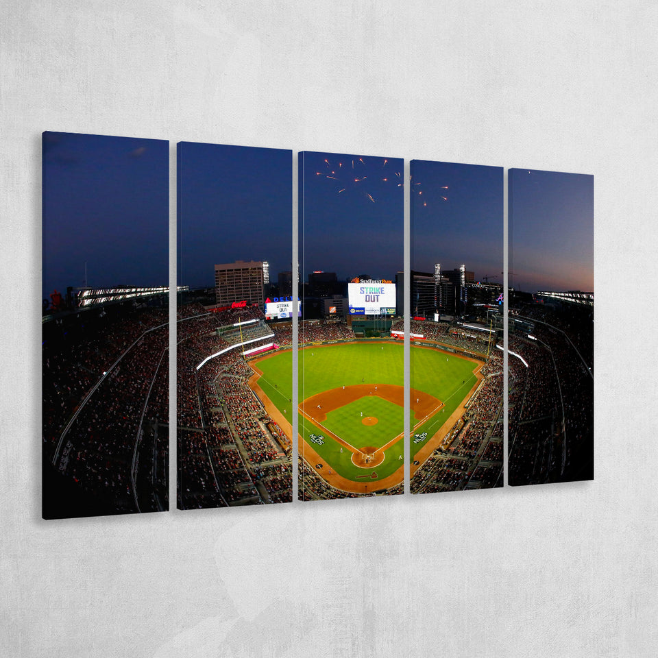 Truist Park in Georgia, Stadium Canvas, Sport Art, Gift for him, Multi Panels B, Canvas Prints Wall Art Decor