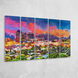 Tucson Arizona Usa Downtown Skyline Sentinel 5 Pieces Extra Large Canvas Prints Wall Art Home Decor