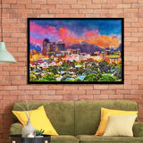 Tucson Arizona Usa Downtown Skyline Sentinel City Art Watercolor Framed Art Prints Wall Art Decor,Framed Picture