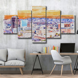 Tucson Watercolor Tucson Arizona, 5 Pieces, Multi Panel Canvas Prints Wall Art Decor