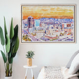 Tucson Watercolor Tucson Arizona, Sport Art Prints Fan Gift, Framed Canvas Prints Wall Art Decor
