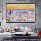 Tucson Watercolor Tucson Arizona, Sport Art Prints Fan Gift, Framed Canvas Prints Wall Art Decor