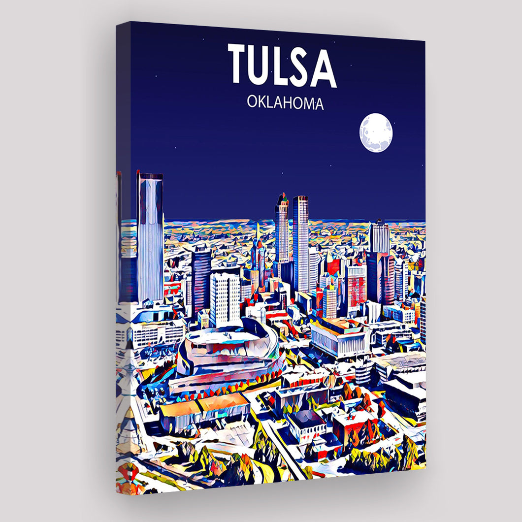 Tulsa OK Art V1 ,City Art Print, Large Canvas, Canvas Print Wall Art Home Decor