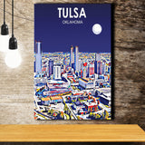 Tulsa OK Art V1 ,City Art Print, Large Canvas, Canvas Print Wall Art Home Decor