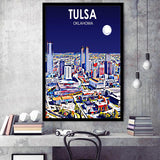 Tulsa OK Art V1, City Art Print, Framed Art Print Wall Art Home Decor, Framed Picture