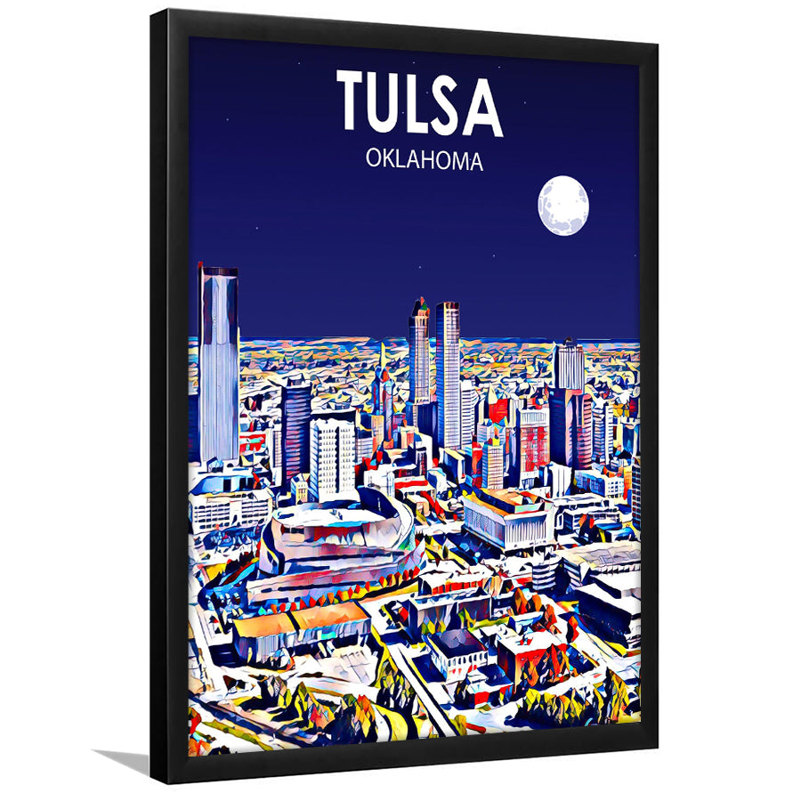 Tulsa OK Art V1, City Art Print, Framed Art Print Wall Art Home Decor, Framed Picture