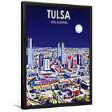 Tulsa OK Art V1, City Art Print, Framed Art Print Wall Art Home Decor, Framed Picture