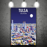 Tulsa OK Art V1 ,City Art Print, Large Canvas, Canvas Print Wall Art Home Decor
