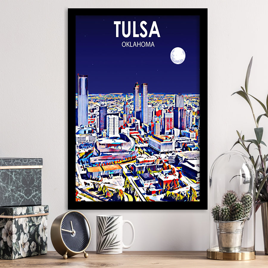 Tulsa OK Art V1, City Art Print, Framed Art Print Wall Art Home Decor, Framed Picture
