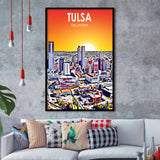 Tulsa OK Art, City Art Print, Framed Art Print Wall Art Home Decor, Framed Picture