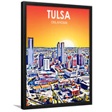 Tulsa OK Art, City Art Print, Framed Art Print Wall Art Home Decor, Framed Picture