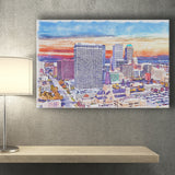 Tulsa Watercolor Tulsa Oklahoma, Sport Art Prints Fan Gift, Canvas Prints Wall Art Decor
