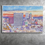 Tulsa Watercolor Tulsa Oklahoma, Sport Art Prints Fan Gift, Canvas Prints Wall Art Decor