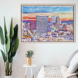 Tulsa Watercolor Tulsa Oklahoma, Sport Art Prints Fan Gift, Framed Canvas Prints Wall Art Decor