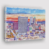 Tulsa Watercolor Tulsa Oklahoma, Sport Art Prints Fan Gift, Canvas Prints Wall Art Decor