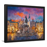 Turin Italy Piazza San Carlo During City Art Watercolor Framed Art Prints Wall Art Decor,Framed Picture