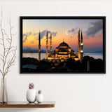 Turkish Blue Mosque Large Wall Art Framed Canvas Prints Wall Art Decor, Framed Picture, Floating Frame