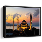 Turkish Blue Mosque Large Wall Art Framed Canvas Prints Wall Art Decor, Framed Picture, Floating Frame