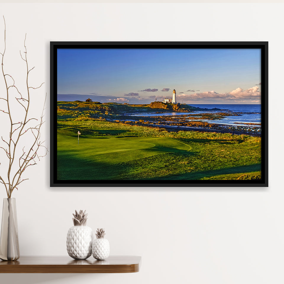 Turnberry Golf Club, Alisa Course Hole 10R, Turnberry, Scotland, Framed Canvas Prints Wall Art Decor, Floating Frame