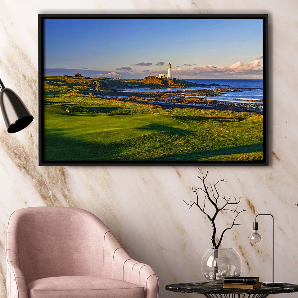 Turnberry Golf Club, Alisa Course Hole 10R, Turnberry, Scotland, Framed Canvas Prints Wall Art Decor, Floating Frame