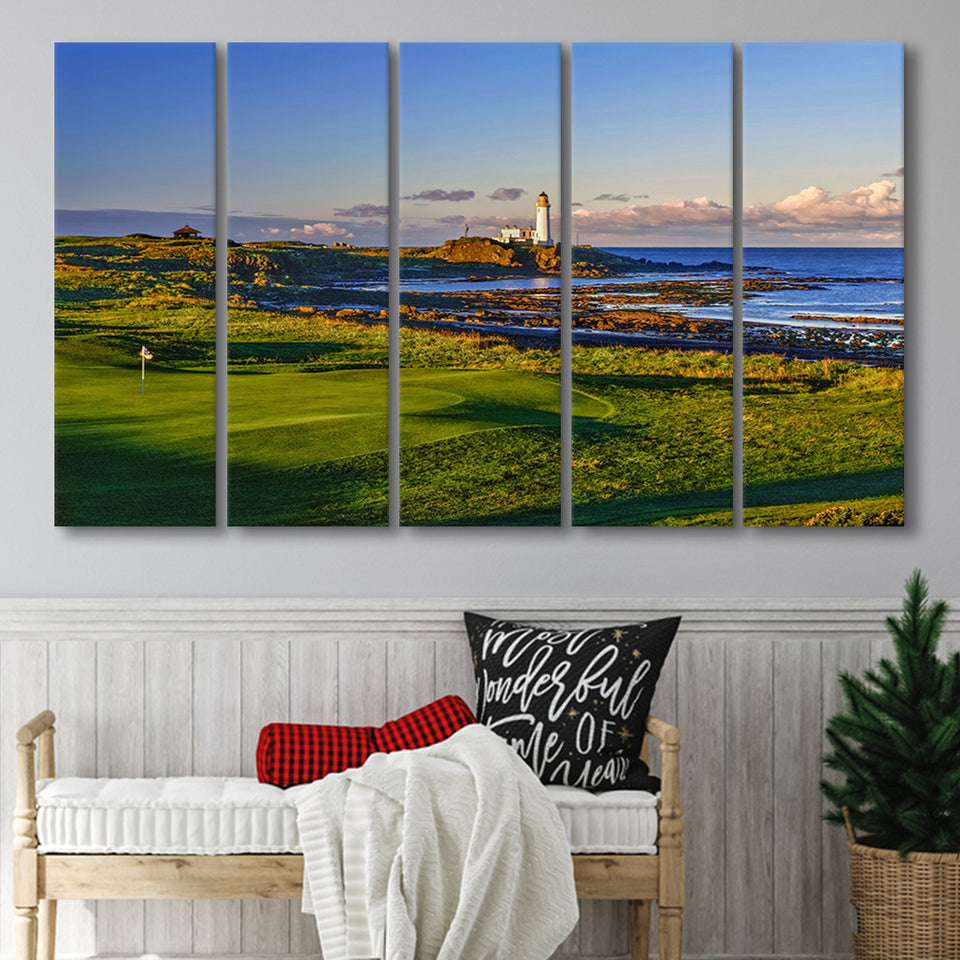 Turnberry Golf Club, Alisa Course Hole 10R, Turnberry, Scotland, 5 Panels Extra Large Canvas Prints Wall Art Decor