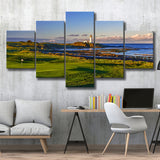 Turnberry Golf Club, Alisa Course Hole 10R, Turnberry, Scotland, Golf Art Print, 5 Panels Canvas Prints Wall Art Decor