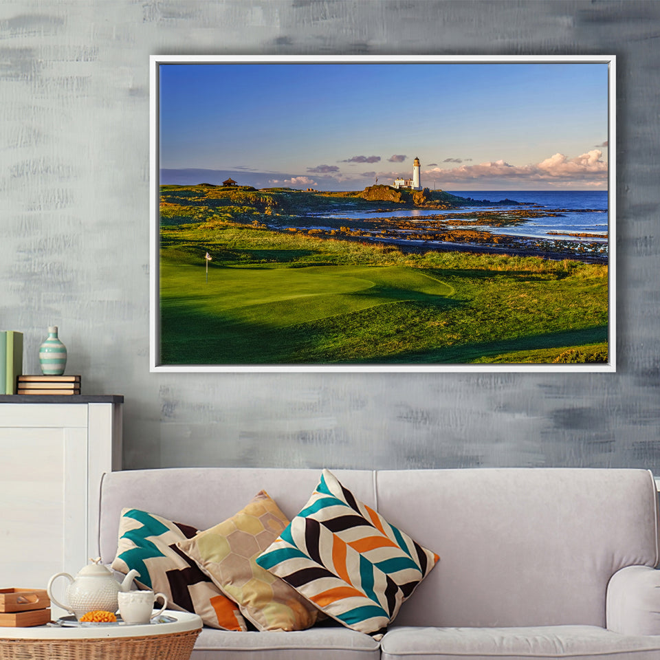 Turnberry Golf Club, Alisa Course Hole 10R, Turnberry, Scotland, Framed Canvas Prints Wall Art Decor, Floating Frame