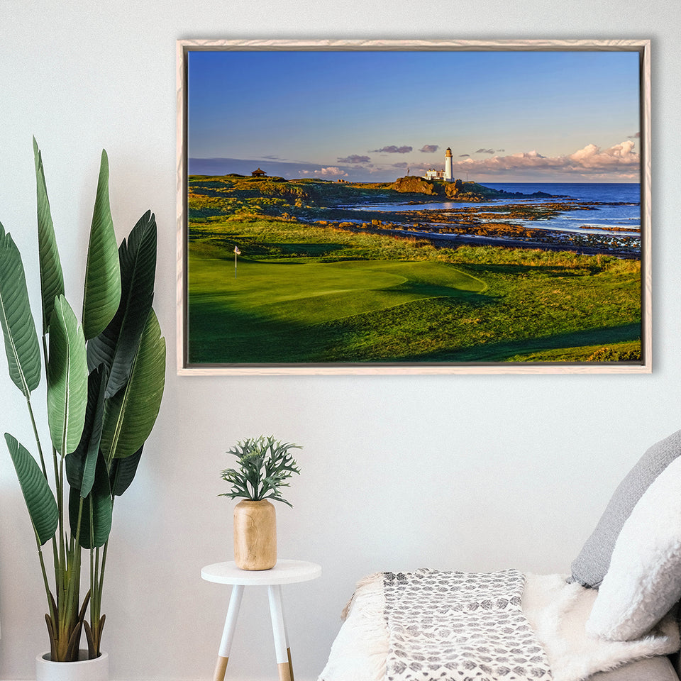 Turnberry Golf Club, Alisa Course Hole 10R, Turnberry, Scotland, Framed Canvas Prints Wall Art Decor, Floating Frame