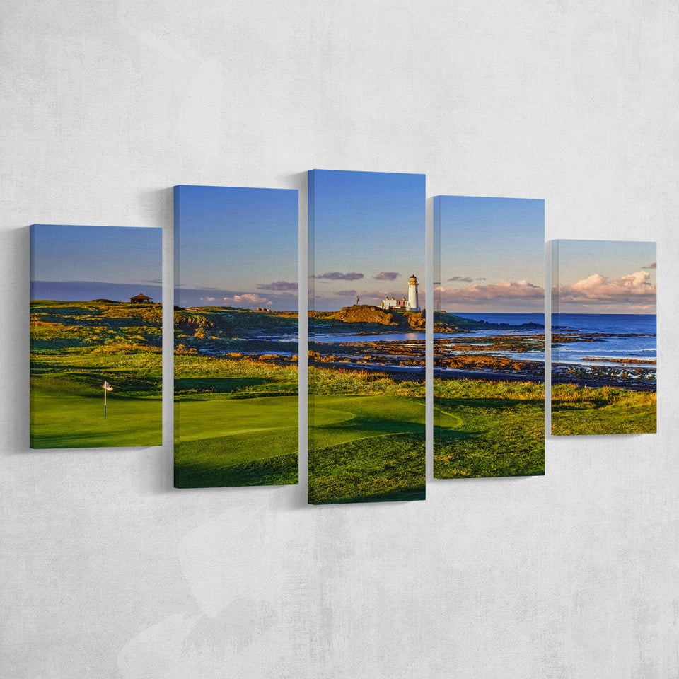 Turnberry Golf Club, Alisa Course Hole 10R, Turnberry, Scotland, Golf Art Print, 5 Panels Canvas Prints Wall Art Decor